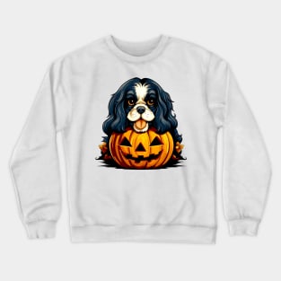Cavalier King Charles Spaniel Dog inside Pumpkin #2 Crewneck Sweatshirt